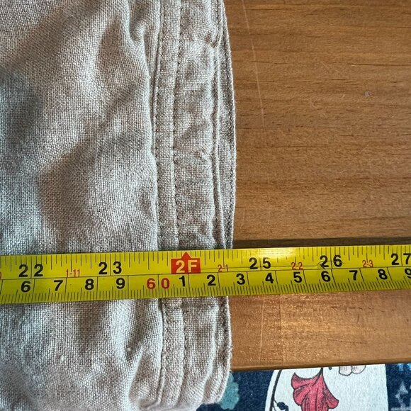 Garnet Hill Womens Everyday Zip Up Quilted Bomber Jacket Size 14 Tan Linen - Picture 13 of 13